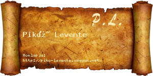 Pikó Levente névjegykártya